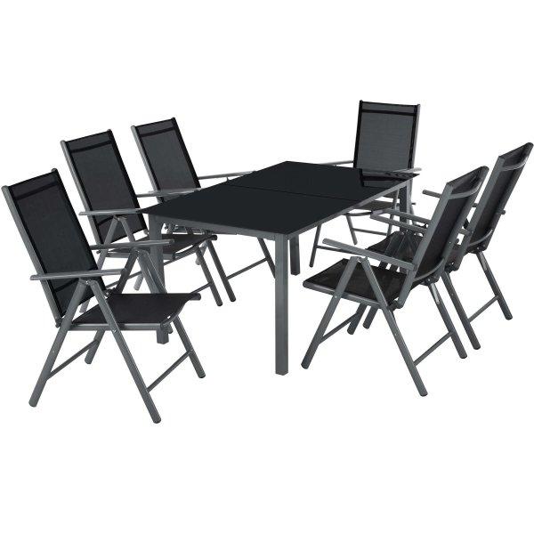 TecTake Alumínium kerti bútor 6 szék +1 asztal