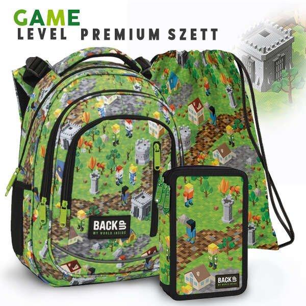BackUp iskolatáska hátizsák Premium SZETT - Game LEVEL