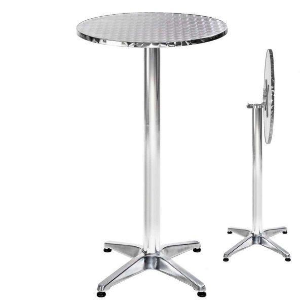 Alumínium bárasztal Ø60cm összecsukható, magassága állítható