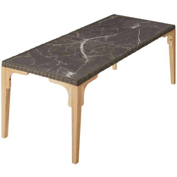 Rattan asztal Foggia 196x87x76cm
