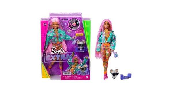 Barbie Extra baba virágos türkíz dzsekiben