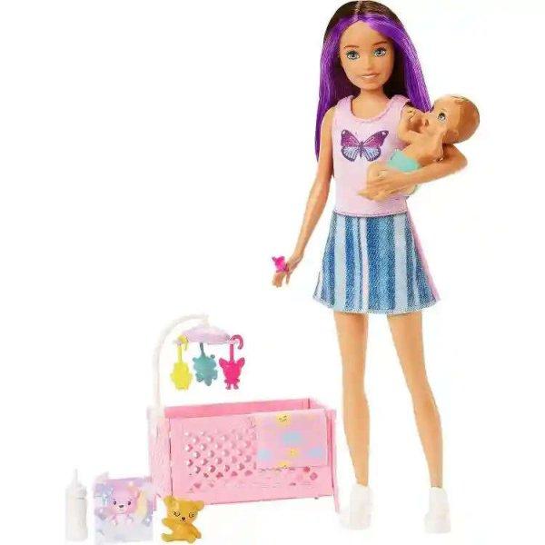 Mattel Barbie Skipper bébiszitter baba kisággyal