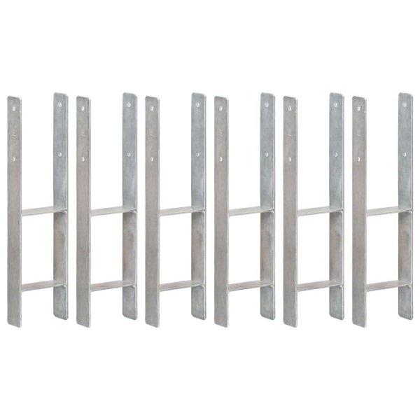 vidaXL 6 db ezüstszínű horganyzott acél kerítéshorgony 14 x 6 x 60 cm