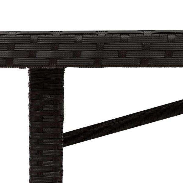 vidaXL fekete polyrattan üveglapos kerti asztal 190 x 80 x 75 cm