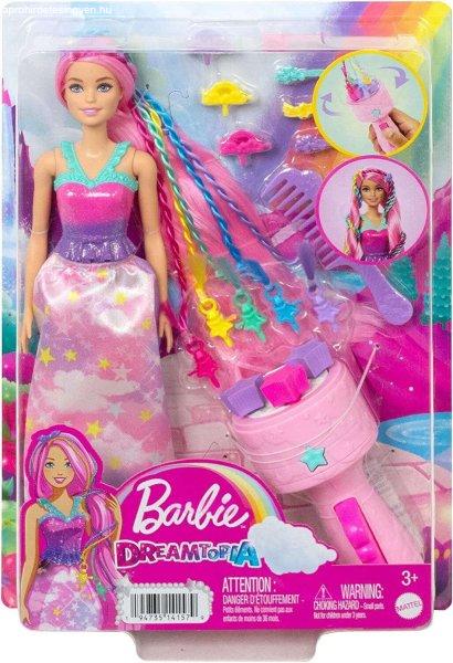 Barbie Dreamtopia baba - csavar és stílus, zsinór kiegészítőkkel
