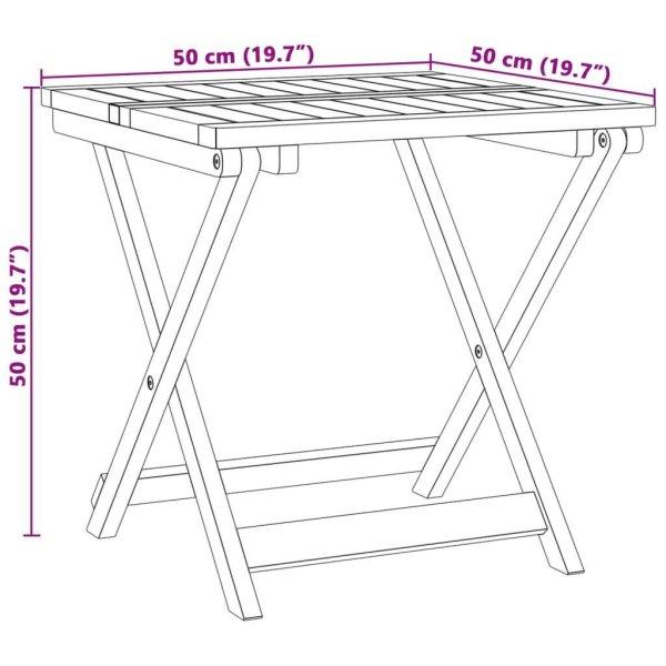 vidaXL tömör akácfa összecsukható kerti asztal 50 x 50 x 50 cm