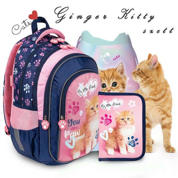 My Little Friend cicás iskolatáska, hátizsák SZETT - Ginger Kitty