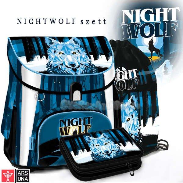 Ars Una farkasos iskolatáska 3 részes SZETT Nightwolf