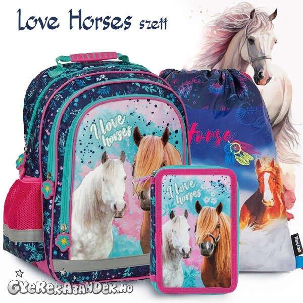 Lovas iskolatáska hátizsák SZETT - Love Horses