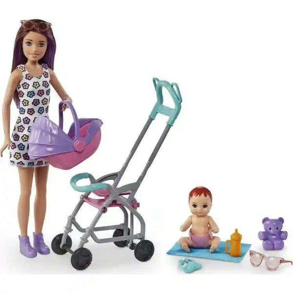 Mattel Barbie Skipper bébiszitter baba babakocsival