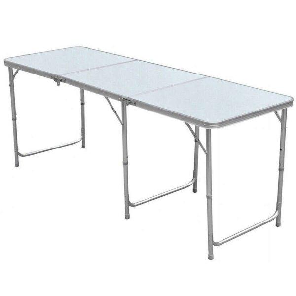 Fém összecsukható asztal kertre vagy piknikre, MDF lap, állítható
magasságú, 180x60cm