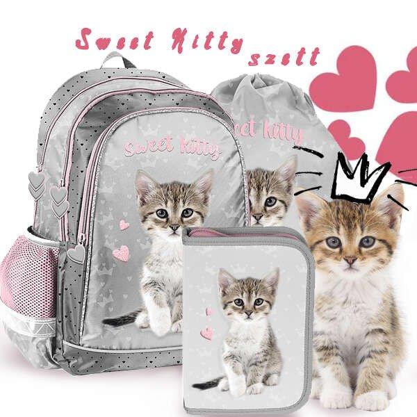 Paso Cicás iskolatáska, hátizsák SZETT - Sweet Kitty