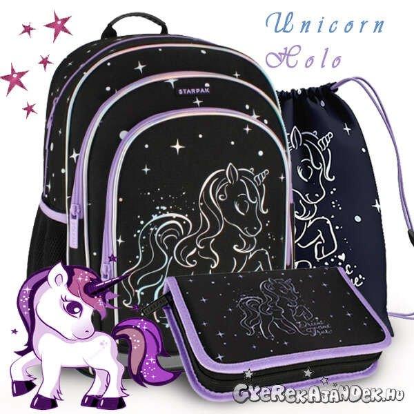 Starpak unikornisos iskolatáska, hátizsák SZETT - Unicorn Holo