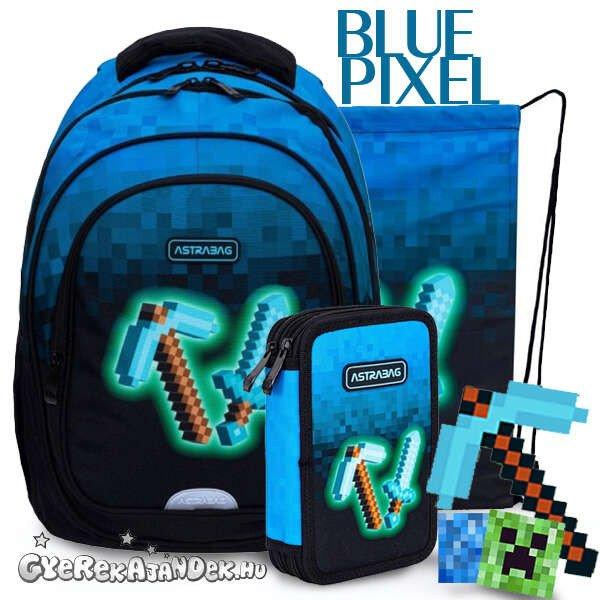 Astra iskolatáska, hátizsák 42 cm SZETT- Blue Pixel