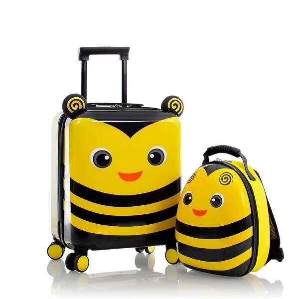 4 kerekű ABS bőrönd hátizsákkal - Bumble Bee