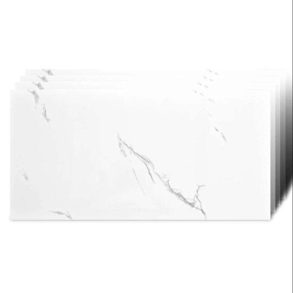Set 50 x Tapet Autoadeziv  Imitatie Marmura Tapetoo, Rezistent la Apa, Design
Modern, Adeziv Puternic, 2mm grosime,  9 mp suprafata acoperire, 30x 60 cm,
alb/gri