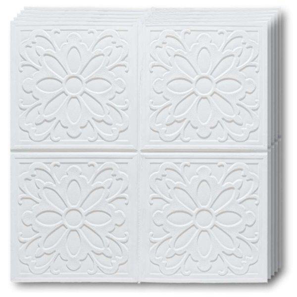 20x 3D Tapetoo Home Decor® mennyezeti csempe készlet, modern dizájn,
virágmintás, nedvességálló, 3 mm vastag, öntapadó, 70 x 70 cm, 9, 8 nm