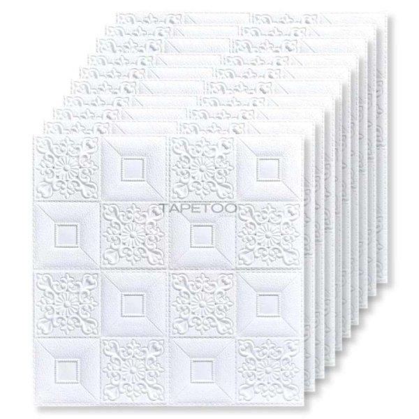 20x 3D Tapetoo Home Decor® mennyezeti csempe készlet, Modern dizájn, Fehér,
nedvességálló, 3 mm vastag, öntapadó, 70 x 70 cm, 9, 8 nm
