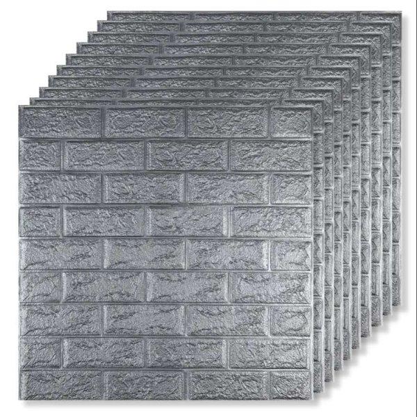 20 db 3D Tapetoo Home Decor® tapéta csempe készlet, ezüst, 70 x 77 cm, 2,5
mm, 10,6 négyzetméter