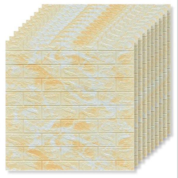 20 x 3D tapétalap készlet Tapetoo ​​Home Decor®, sárga ÉNy, 70 x 77 cm,
2,5 mm, 10,6 négyzetméter