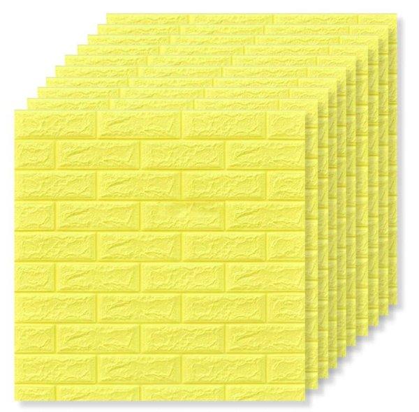 Tapetoo Home Decor® 30 x 3D tapéta csempe készlet, sárga, 70 x 77 cm, 2,5
mm, 15,9 négyzetméter