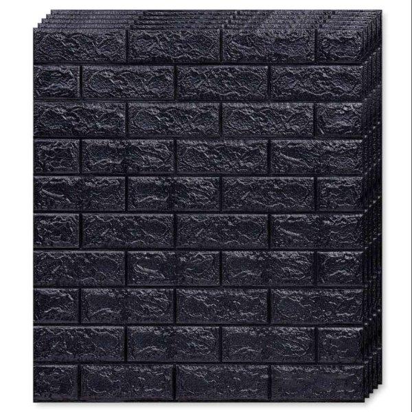 30 x 3D Tapetoo Home Decor® tapéta csempe készlet, fekete, 70 x 77 cm, 2,5
mm, 15,9 négyzetméter