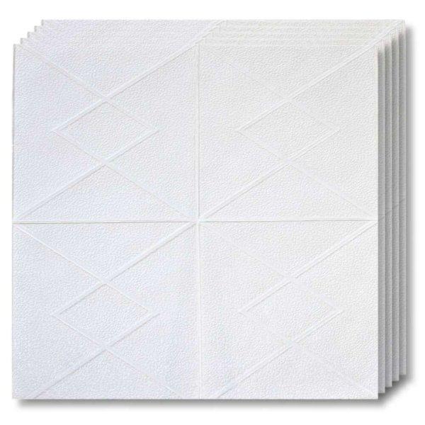 40x 3D Tapetoo Home Decor® mennyezeti csempe készlet, Modern dizájn, fehér
vonalak, nedvességálló, 3 mm vastagság, öntapadó, 70 x 70 cm, 19, 6 m2