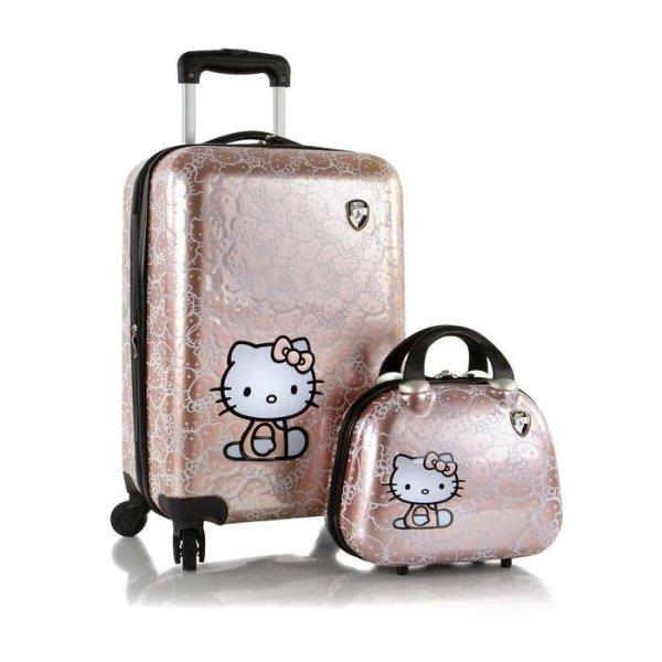 Hello Kitty 4 kerekű ABS bőrönd kézitáskával - Kitties