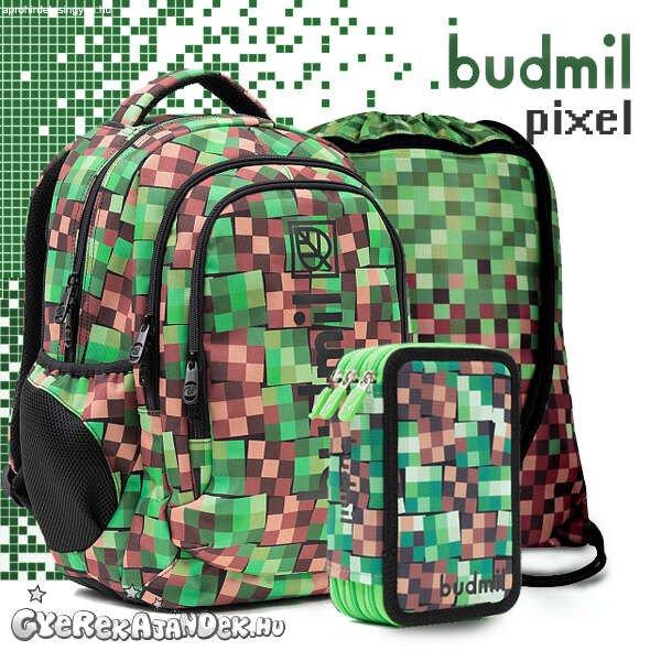 Budmil ergonomikus iskolatáska hátizsák 40 cm SZETT - Pixel