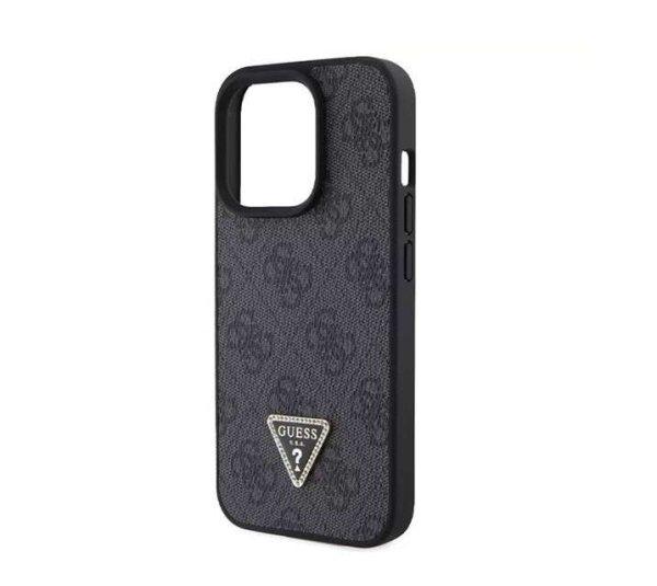 Guess Leather 4G Diamond Triangle Apple iPhone 15 Pro Max Tok - Fekete