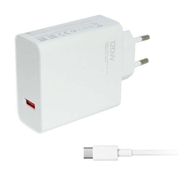 XIAOMI hálózati töltő USB aljzat (5V/3A, 120W, PD gyorstöltő 3.0 + Type-C
kábel) FEHÉR