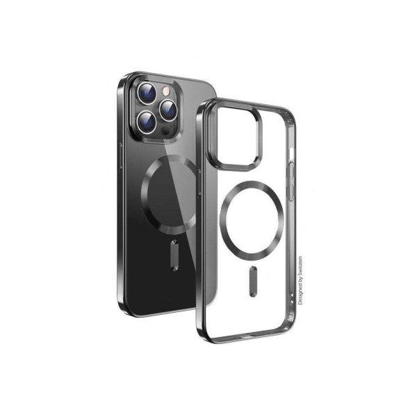 Swissten CLEAR JELLY MagStick METALLIC pro iPhone 13 Pro tok átlátszó-fekete
(36500106) (Swissten36500106)