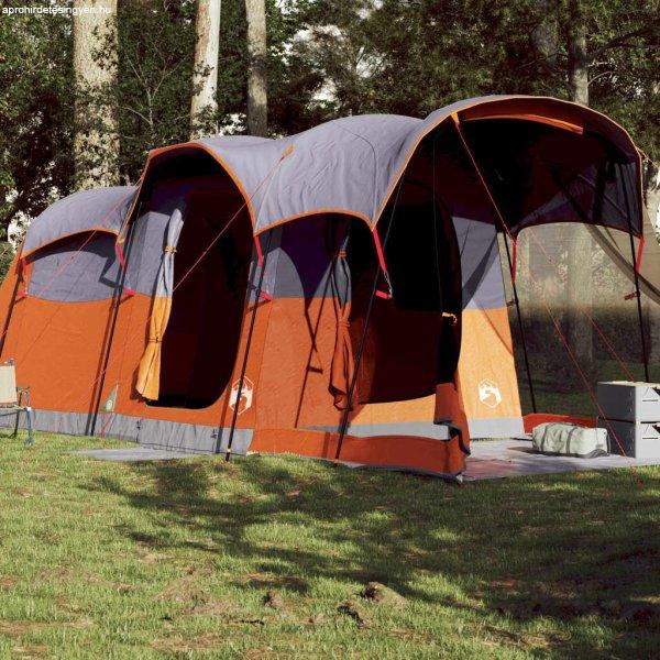 vidaXL 8 személyes szürke és narancssárga vízálló alagút családi sátor