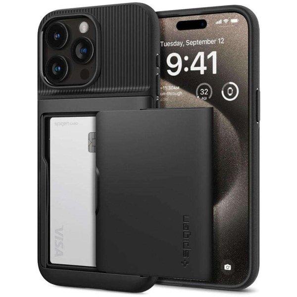 tok iPhone 15 Pro Max készülékhez - Spigen Slim Armor CS - Fekete