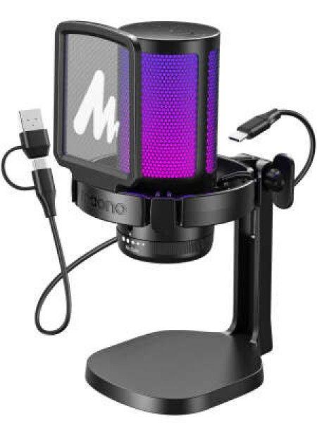 MAONO DGM20 USB Streamer/Gamer Mikrofon RGB - Fekete DGM20 black