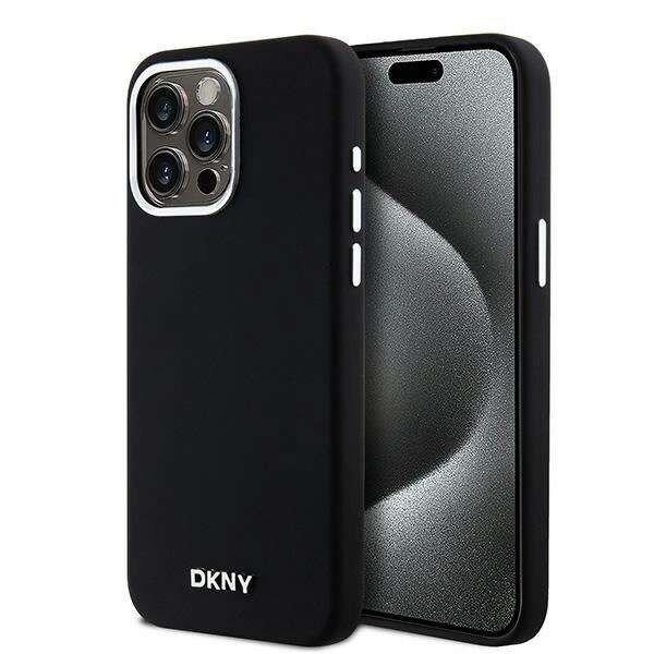 DKNY Liquid Silicone Small Metal Logo MagSafe kompatibilis tok iPhone 15 Pro Max
- fekete