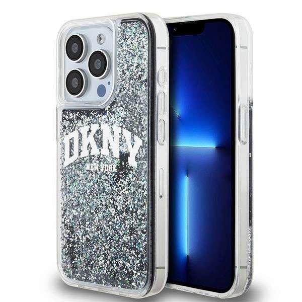 DKNY Liquid Glitter Big Logo tok iPhone 15 Pro - fekete