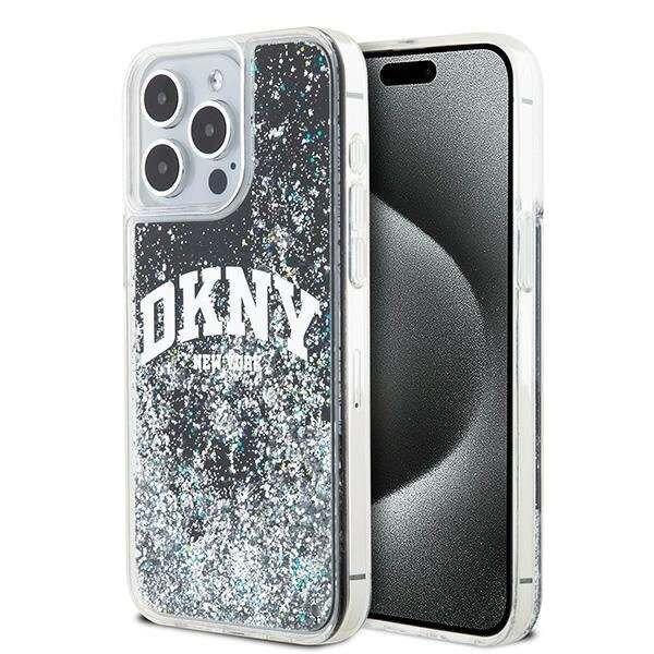 DKNY Liquid Glitter Big Logo tok iPhone 15 Pro Max - fekete
