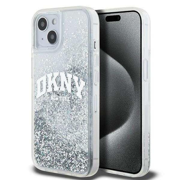 DKNY Liquid Glitter Big Logo tok iPhone 15 / 14 / 13 - fehér