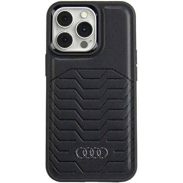 Audi Synthetic Leather Case MagSafe kompatibilis tok iPhone 15 Pro - fekete
