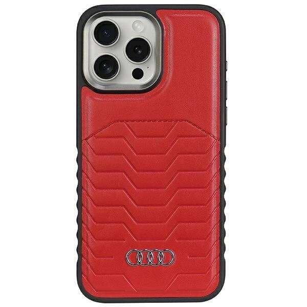 Audi Synthetic Leather Case MagSafe kompatibilis tok iPhone 14 Pro - piros