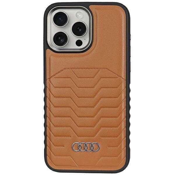 Audi Synthetic Leather Case MagSafe kompatibilis tok iPhone 14 Pro - barna