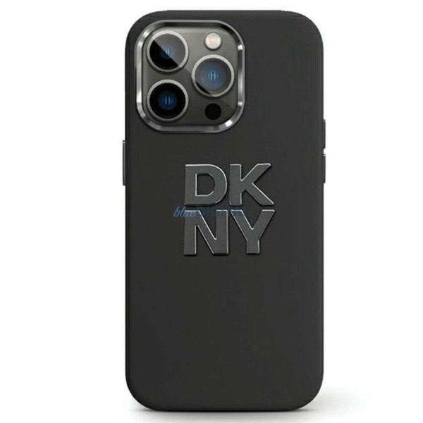 DKNY DKHCP15SSMCBSK Silicone W/Stack Metal Logo tok iPhone 15 - fekete