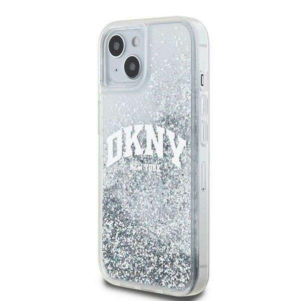 DKNY DKHCP15SLBNAET Liquid Glitters W/Arch Logo tok iPhone 15 - fehér