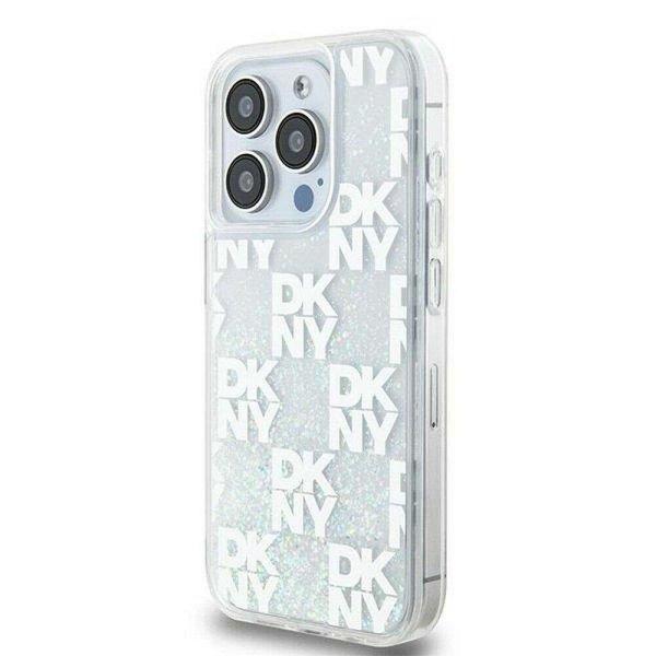 DKNY DKHCP15LLCPEPT Liquid Glitters W/Checkered Pattern tok iPhone 15 Pro -
fehér