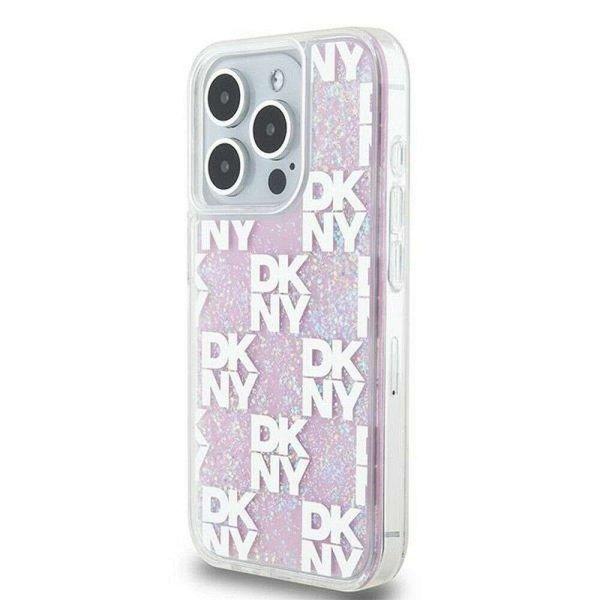 DKNY DKHCP15LLCPEPP Liquid Glitters W/Checkered Pattern tok iPhone 15 Pro -
rózsaszínű