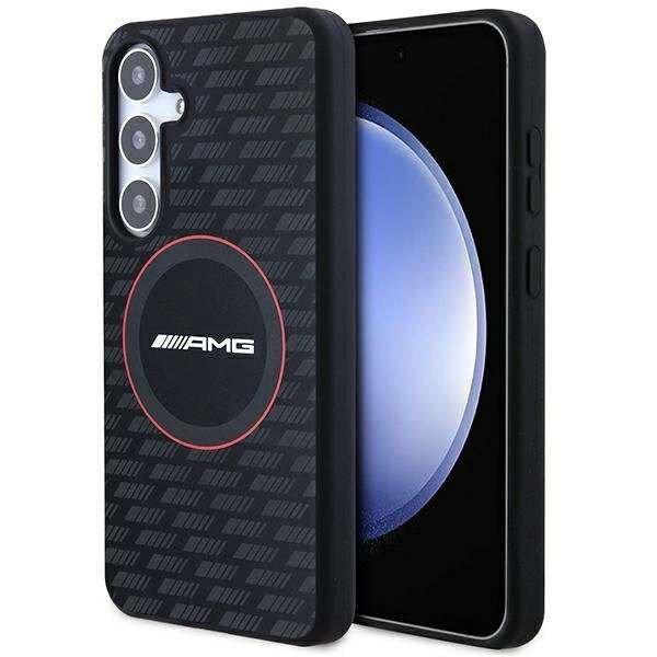 AMG Silicone Carbon Pattern MagSafe kompatibilis tok Samsung Galaxy S24 - fekete