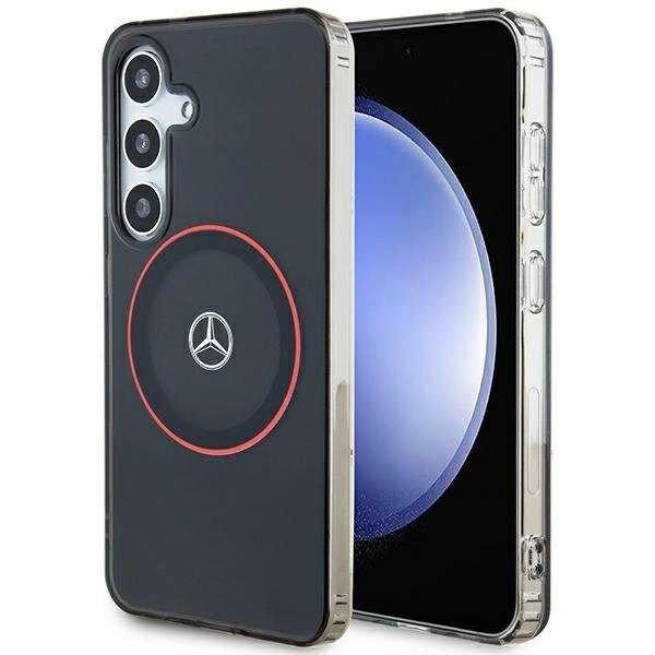 Mercedes Double Layer W Red MagSafe kompatibilis tok Samsung Galaxy S24 - fekete