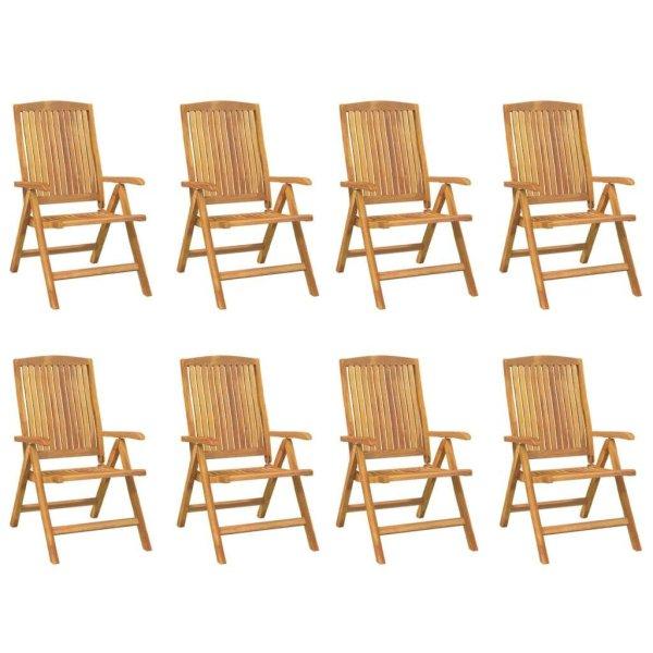 8 db dönthető tömör tíkfa kerti szék