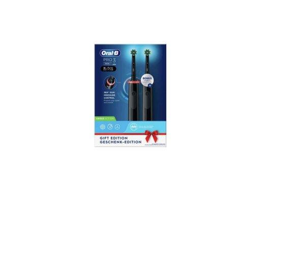 Oral-B Pro 3 3900 Black Edition Elektromos fogkefe (2db) - Fekete